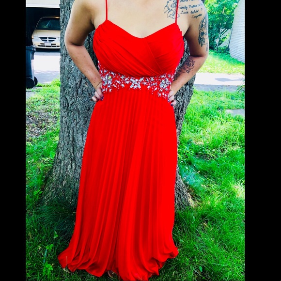b darlin red prom dress